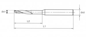 HSS-Co8 MTE Norm Single Flute Aluminium End Mills - Long