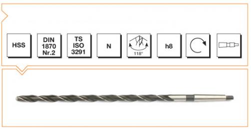HSS Din 1870-2 Morse Taper Shank Twist Drills - Extra Long Series