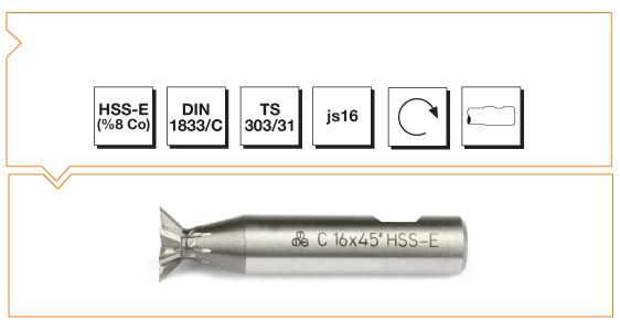 HSS-E Din 1833-C Dovetail Cutters