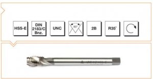 HSS-E Din 2183/C Machine Taps with Helical Flute - UNC