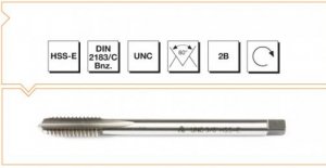 HSS-E Din 2183/C Machine Taps with Straight Flute - UNC