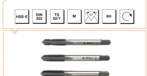 HSS-E Din 352 Hand Taps (In Sets of 3) - Metric Thread (Nr1 Pilot)