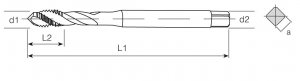 HSS-E Din 371 376 Machine Taps 45° Helical Flute UNF - Al