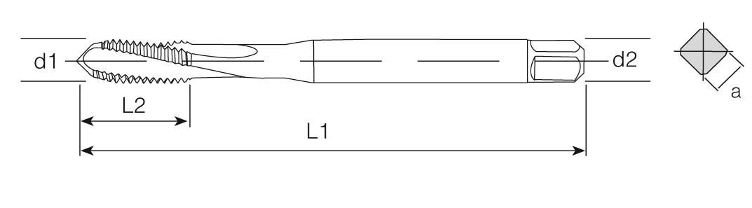 HSS-E Din 371 Machine Taps 15° Helical Flute - Cast Iron