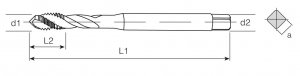 HSS-E Din 371 Machine Taps 45° Helical Flute - Al