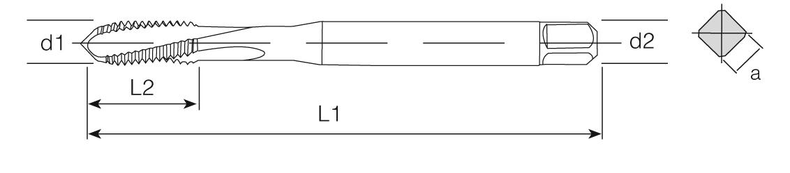 PM Din 371 Machine Taps 15° Helical Flute - Heat Resistant Ti-Ni